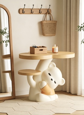 可爱小熊造型树脂玄关收纳摆件