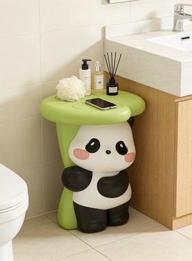 国潮熊猫树脂浴室收纳摆件