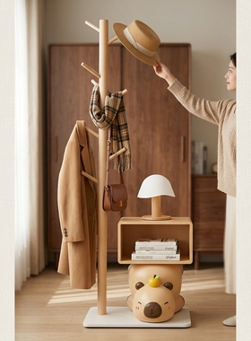实木卡通小熊落地衣帽架儿童房