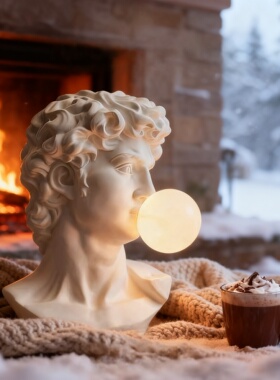 复古大卫树脂可发光雕塑摆件