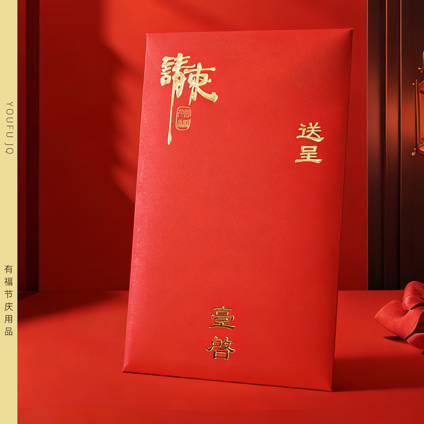 结婚请帖信封传统信封喜帖套大红色信封喜帖中式邀请函婚礼用品