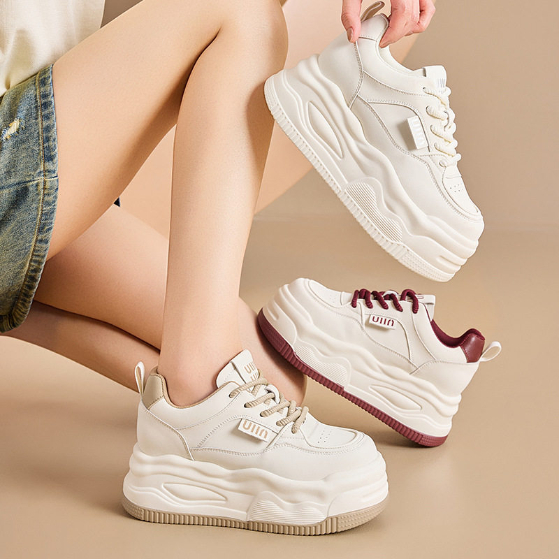 女式休闲单鞋7CM厚底增高小白鞋子女鞋百搭小个子运动休闲板鞋