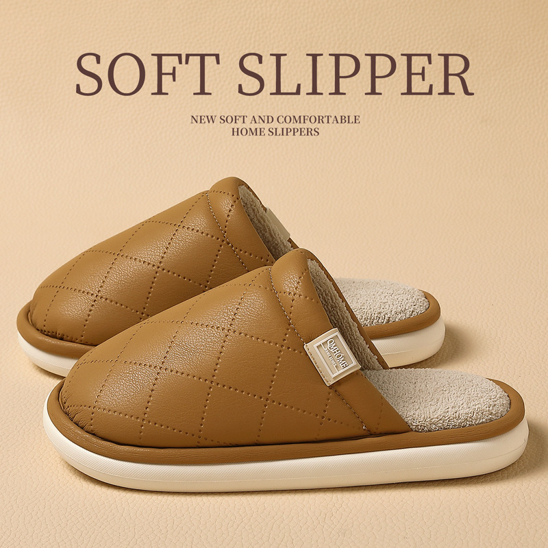 冬季保暖防滑防水毛绒棉拖