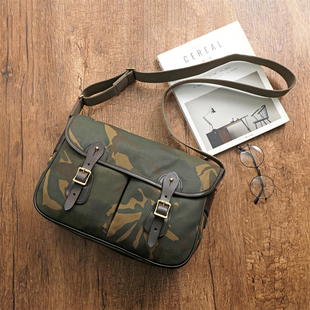 美式复古迷彩油蜡帆布单肩斜挎包男士户外休闲重磅复古伞兵邮差包