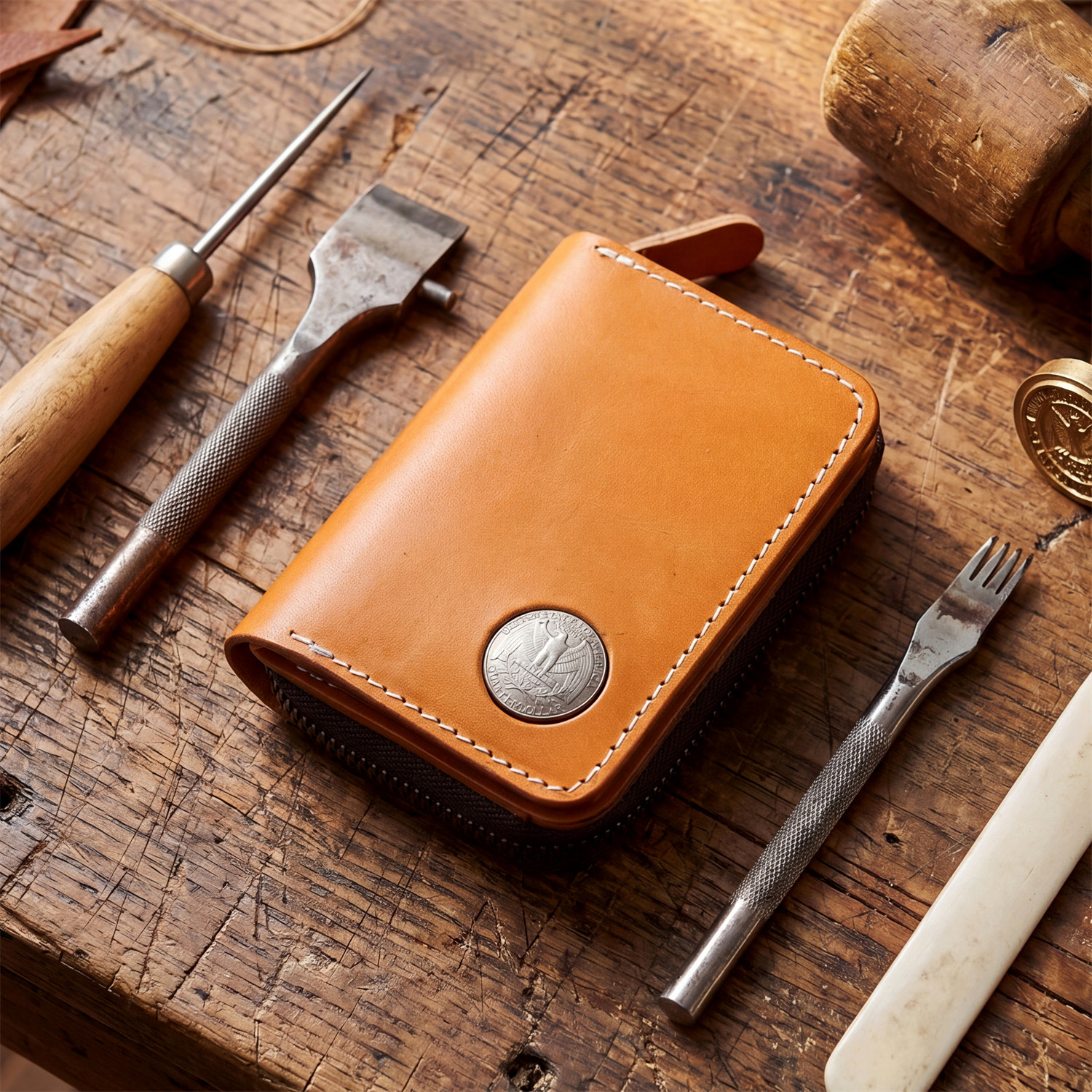 植鞣皮日韩男士钱包拉链多功能卡包头层牛皮短款皮夹真皮零钱包潮