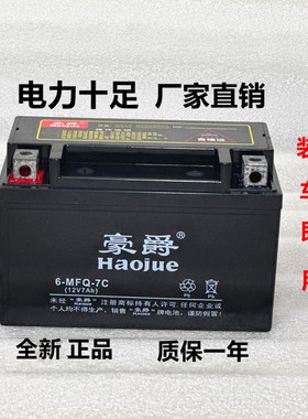 豪托车电瓶12v7ah海王星125女士踏板车通用12N7D-4B干蓄电池