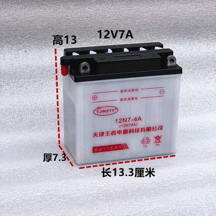 摩托车铅酸蓄电池水电瓶12V5A7A9A 125 150骑跨车踏板车通用电池