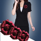 女百搭手工绸缎布艺花朵胸针胸花饰品别针鞋 韩版 粉红色新款 花头花