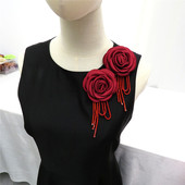 玫瑰山茶花水晶流苏磁铁磁吸扣无痕胸针精致高档女士西装 胸花别针