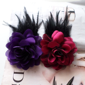 布艺新款 胸花头饰结婚表演配工服 植物花卉胸针女大花朵羽毛男士