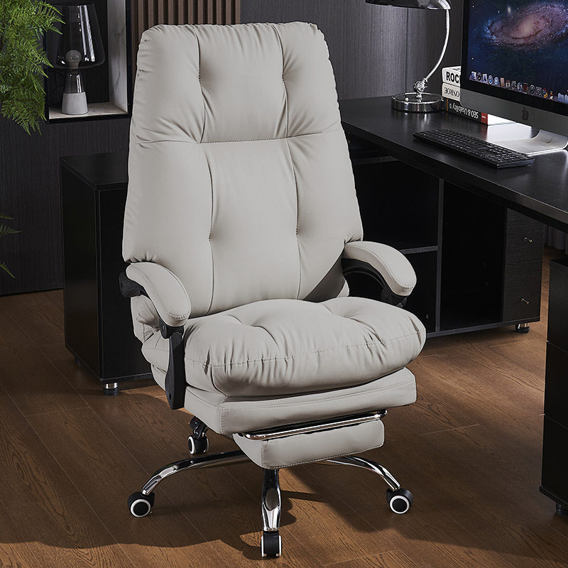 老板椅猫爪皮家用办公椅电脑椅可躺舒适加大加宽真皮懒人久坐椅子