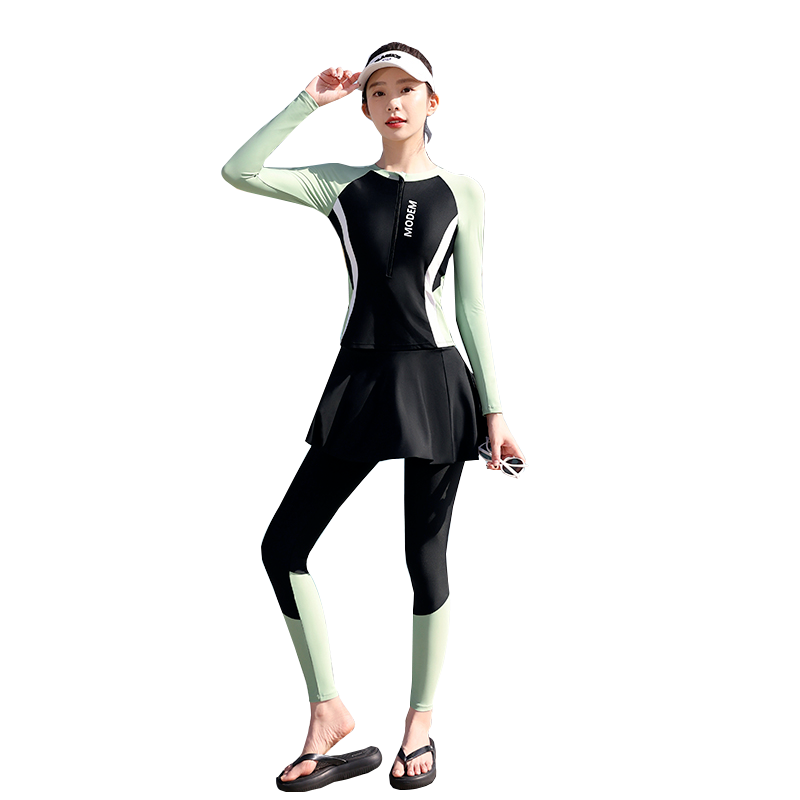 分体泳衣女士长袖长裤防晒2025新款显瘦温泉泳装水母衣冲浪潜水服