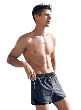 泳裤男双层防尴尬游泳套装