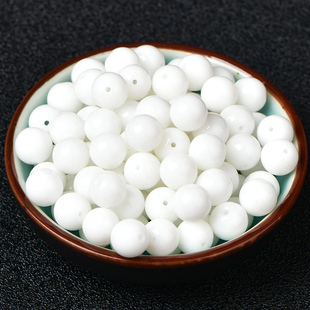 精选陶瓷白琉璃珠diy手工串珠不褪色散珠子手链圆珠饰品配件