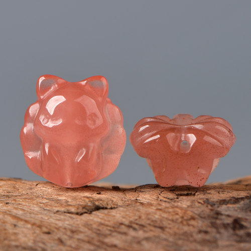 天然南红九尾狐DIY串珠手串项链