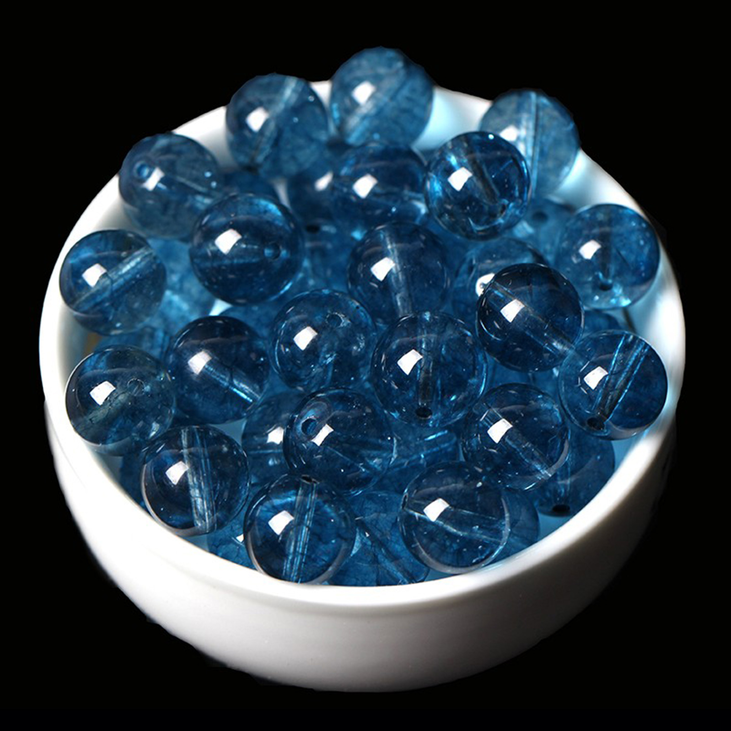 蓝色水晶爆花晶散珠子diy
