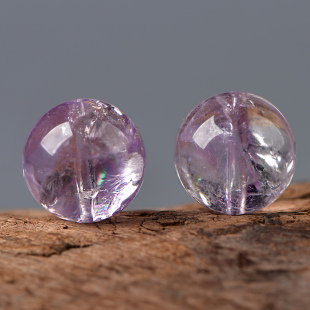 天然水晶薰衣草阿赛diy配件半成品串珠手串项链饰品散珠单珠大颗