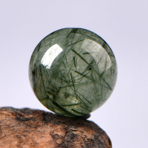 天然奶油体绿发晶散珠子