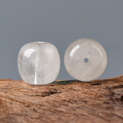 天然水晶润体白幽灵桶珠DIY配件