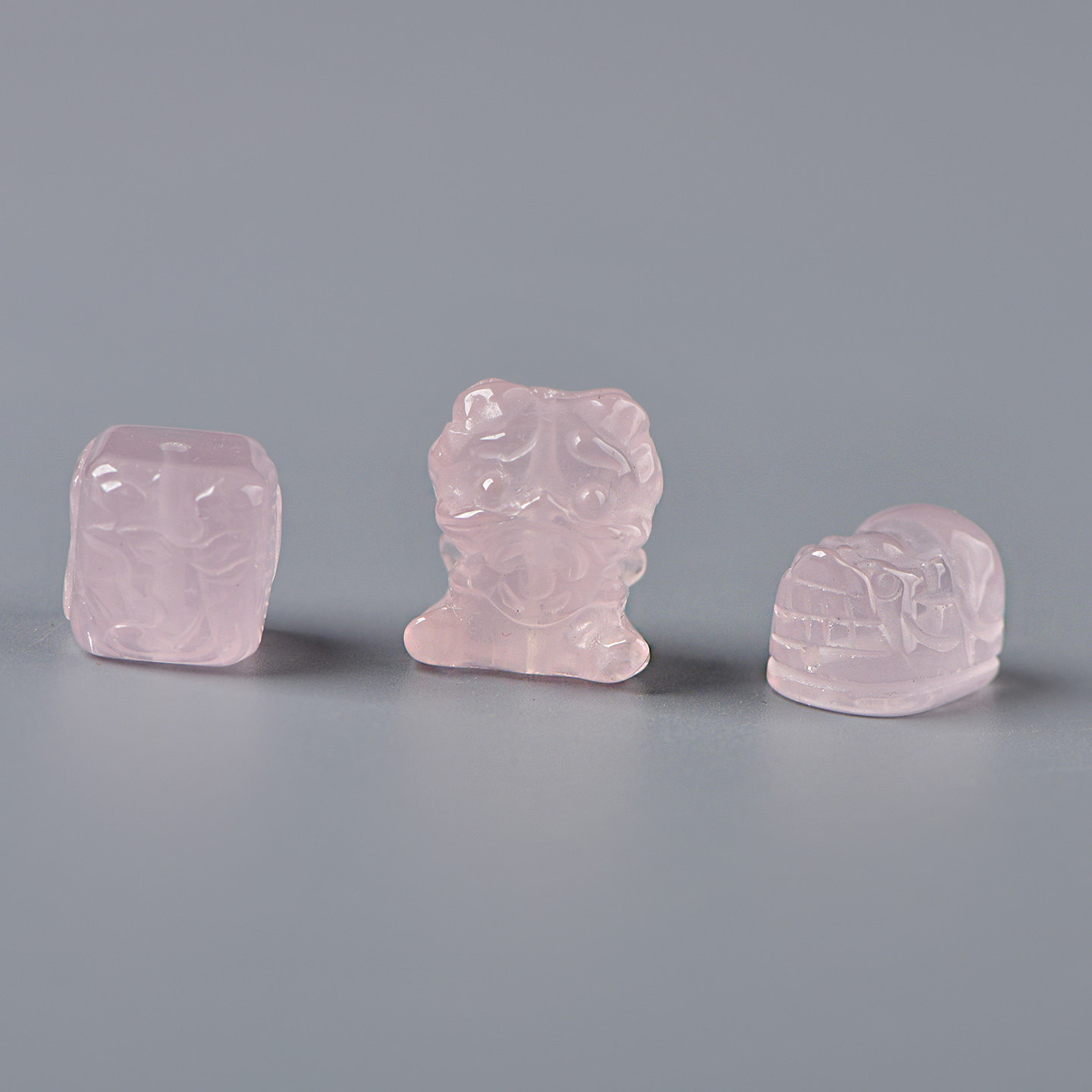 天然水晶粉晶雕刻吞金兽DIY串珠手串项链手工配件散珠饰品高品