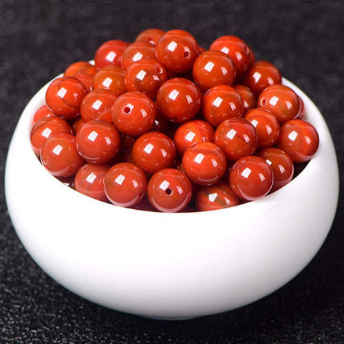 南红色玛瑙散珠子串珠diy