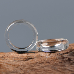 天然水晶白水晶跑环diy手工串珠配珠手链项链材料跑环吊坠