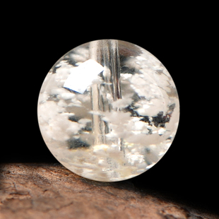 天然水晶粉樱花幽灵丝云母手串女白雪花幽灵diy手工散珠饰品配件