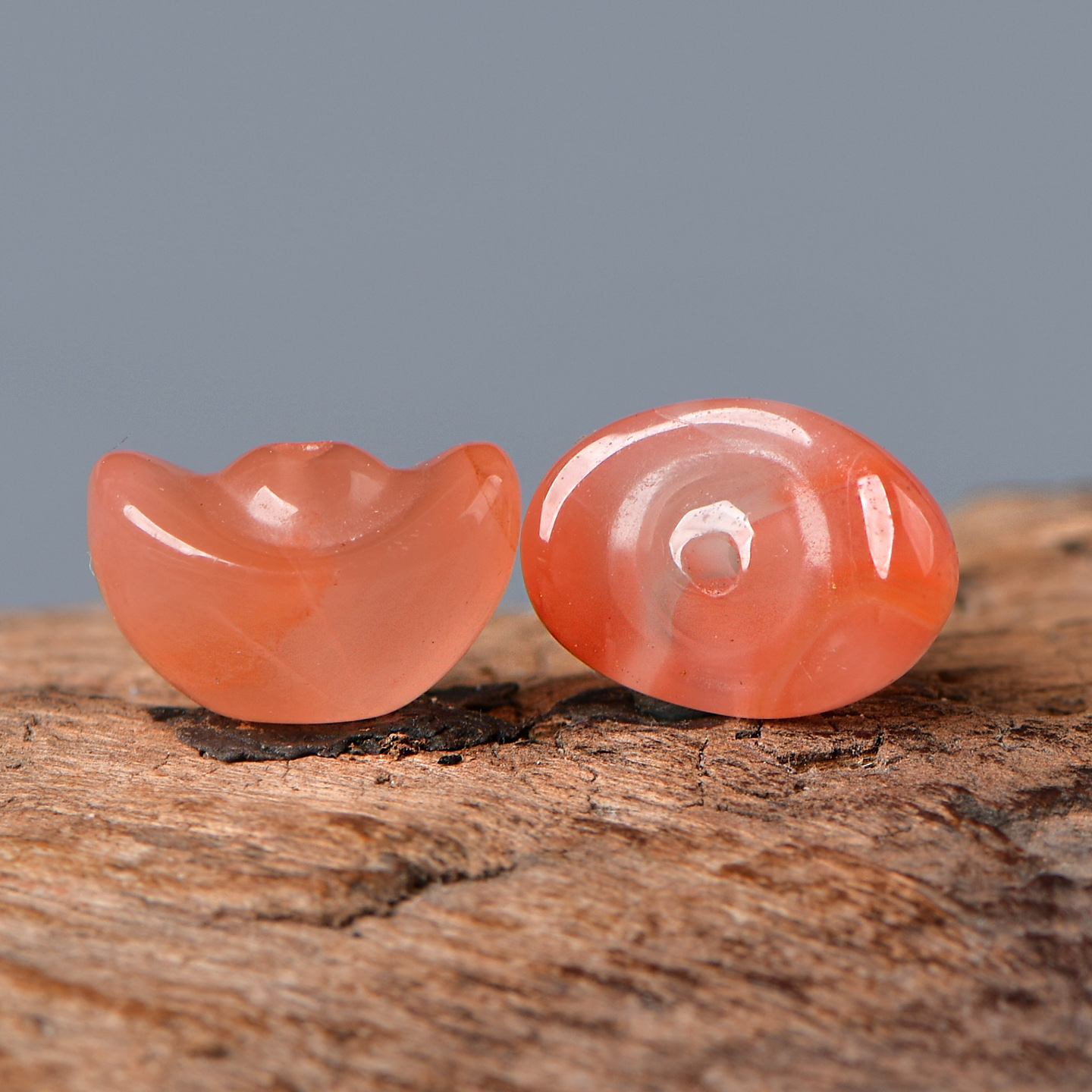 天然南红玛瑙雕刻元宝DIY配件