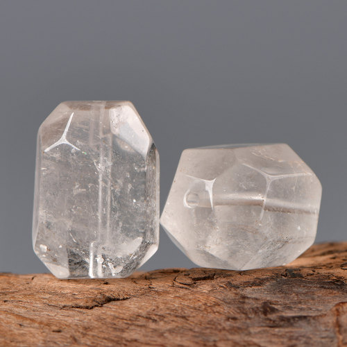 天然水晶白幽灵雪花随形散珠子