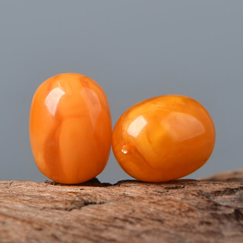 天然鸡油红蜜蜡桶珠散珠子DIY