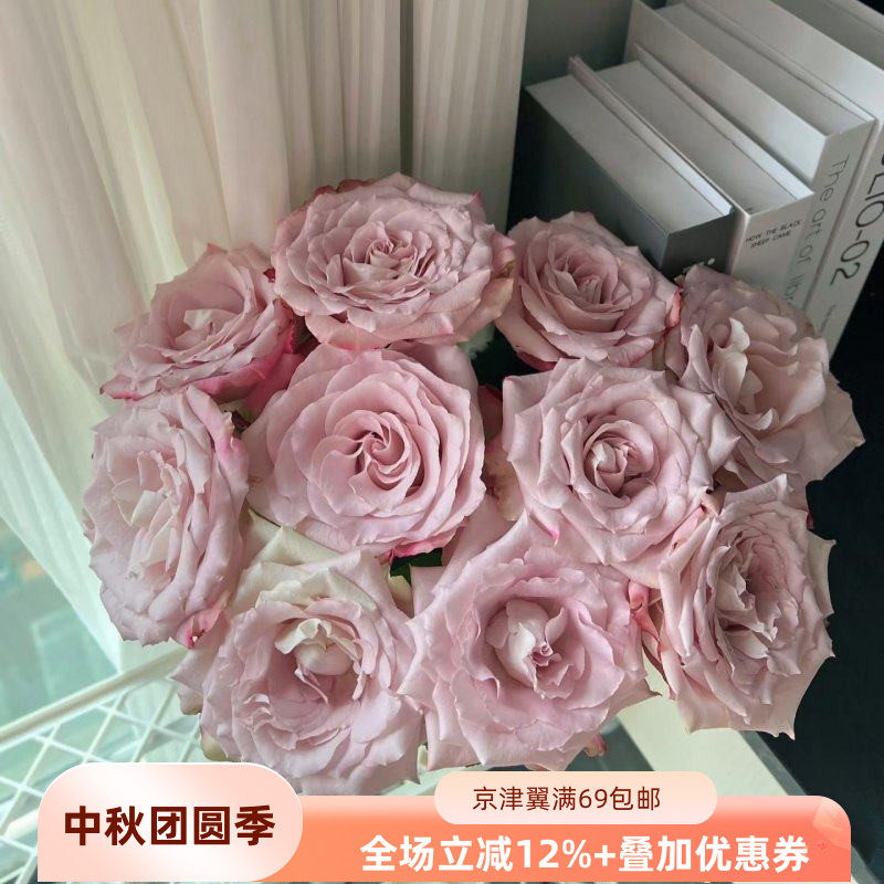 A级玫瑰复古大头花束礼盒同城花