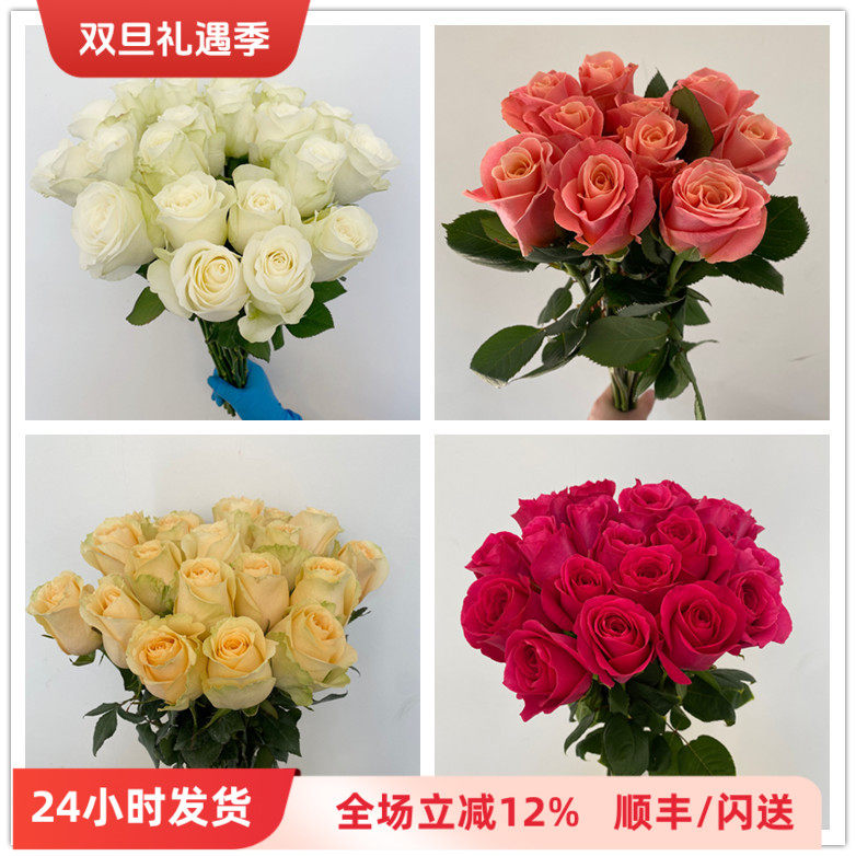 新鲜玫瑰花 品种多 B级优惠居家水瓶插花手捧花束 生日鲜花礼物