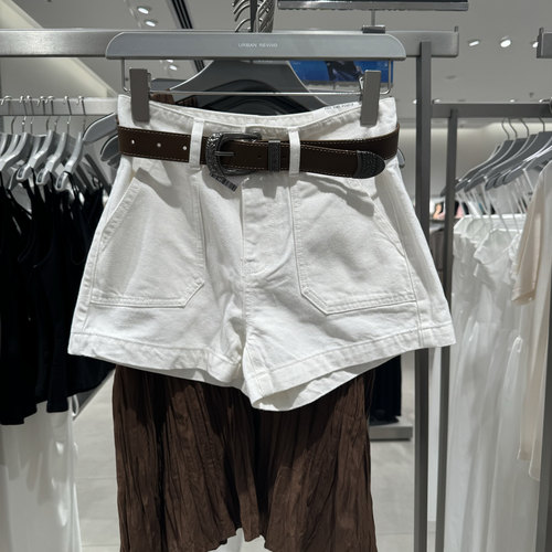 UR国内代购2024夏季女装百搭法式气质通勤个性牛仔短裤UWH840114