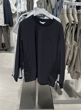 UR国内2026春季男装潮流简约螺纹袖口圆领罩衫衬衫UUV260029