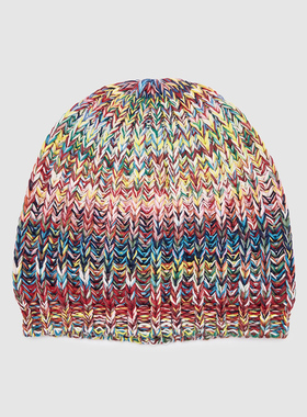 UR国内2025秋季女士休闲时尚度假风复古花纱针织帽UAYA50305