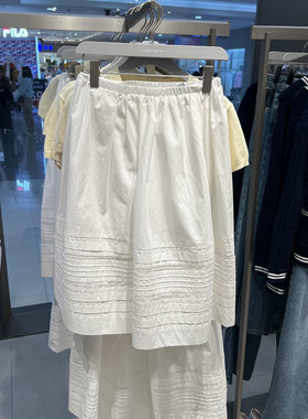 UR国内2026春季女装粉彩风都市蕾丝拼接松紧腰半裙UYU560018