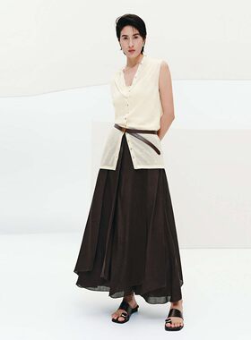 UR国内2026夏季女装Urban都市系列莱赛尔高腰半裙UWU560007