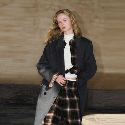 UR国内代购2025冬季女装双排扣长