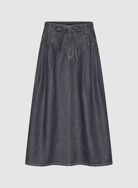 UR国内2025冬季女装潮流系带捏褶插袋宽松牛仔半裙UWJ860004