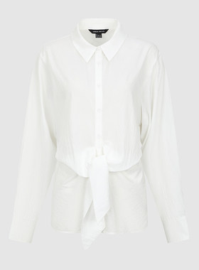 UR国内2026春季女装气质设计感绑带翻领开襟衬衫UWM260035