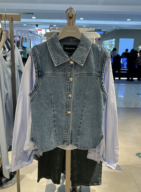 UR国内2025春季女装时尚复古水洗无袖马甲牛仔外套UWM850060