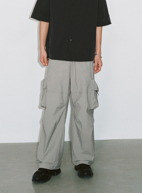 UR国内2025秋季男装城市游猎工装风松紧腰阔腿裤UUV650026