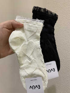 甜美浮雕爱心网眼透气女袜韩东大门春夏薄款网纱木耳边纯色短筒袜