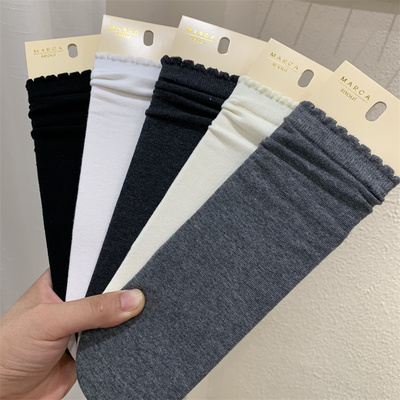 纯色简约秋冬舒适袜子韩东大门