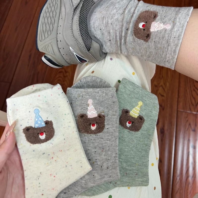 学院风卡通小熊秋季新款生日帽