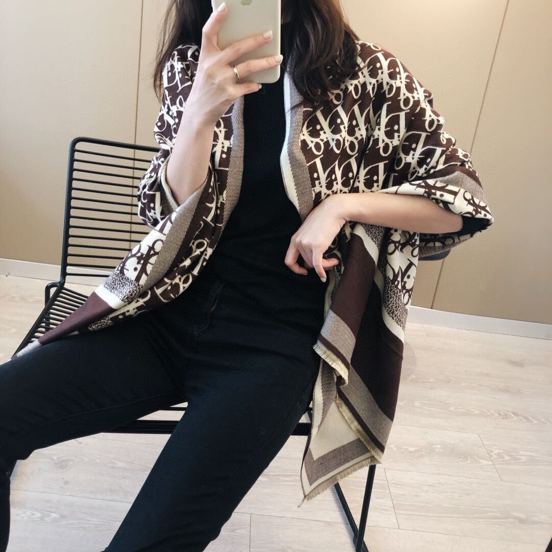 2025新款高端120厘米围巾女春秋冬季高级感百搭保暖围脖披肩两用