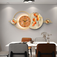 网红餐厅钟表挂钟客厅家用创意现代简约装饰2023新款暖居时钟挂墙
