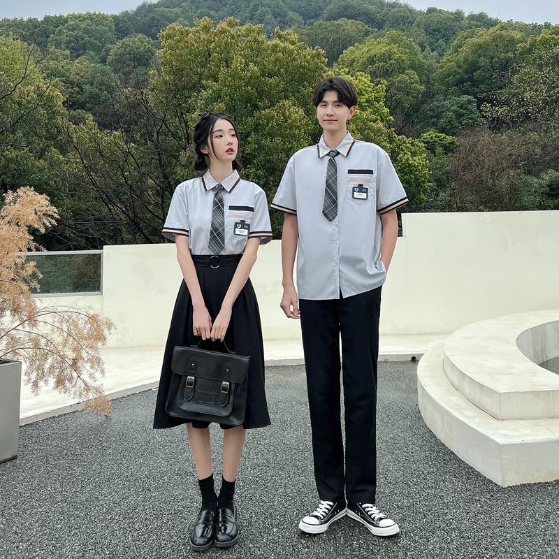 班服初中生定制夏季短袖衬衫小学生初中生校服学院风高中生JK制服