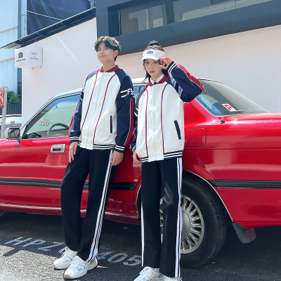 校服初中生运动会开幕入场式拼接棒球服服装学生班服初中生三件套