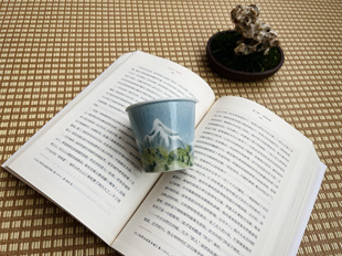 见欢集釉下五彩蓝地雪山青绿山水主人杯可乐杯
